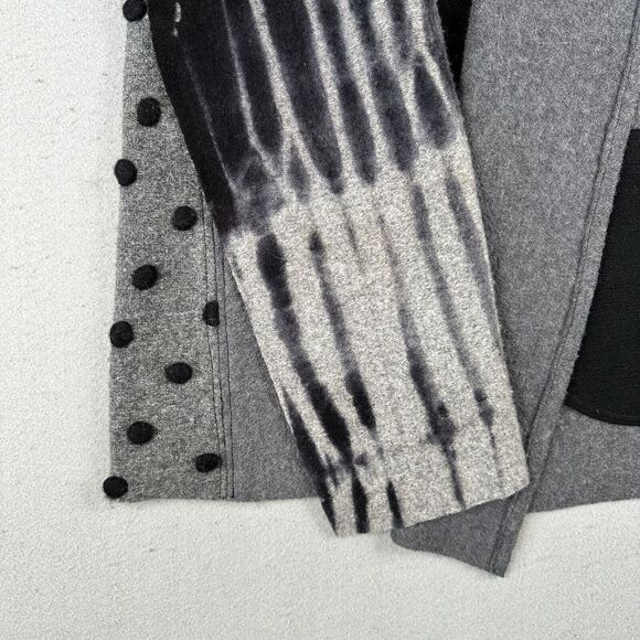 Herzenburg Hand Painted Original Vest Women’s Small Gray Wool Open Front Art - Picture 5 of 16